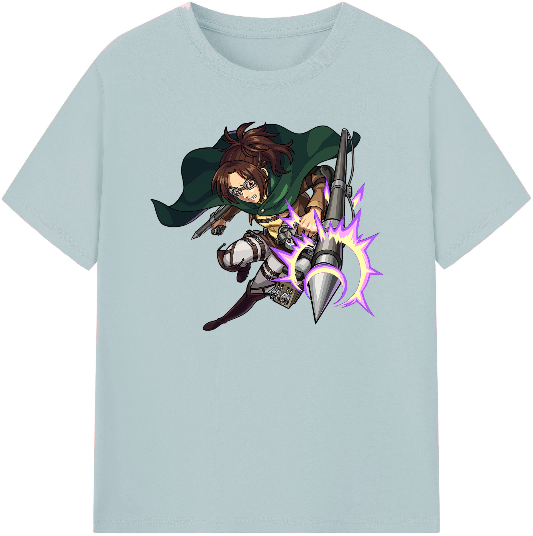 （画像用） 進撃の巨人 ハンジ·ゾエ Attack on Titan Hanji Zoe 綿100％半袖Tシャツ（フロントプリント）